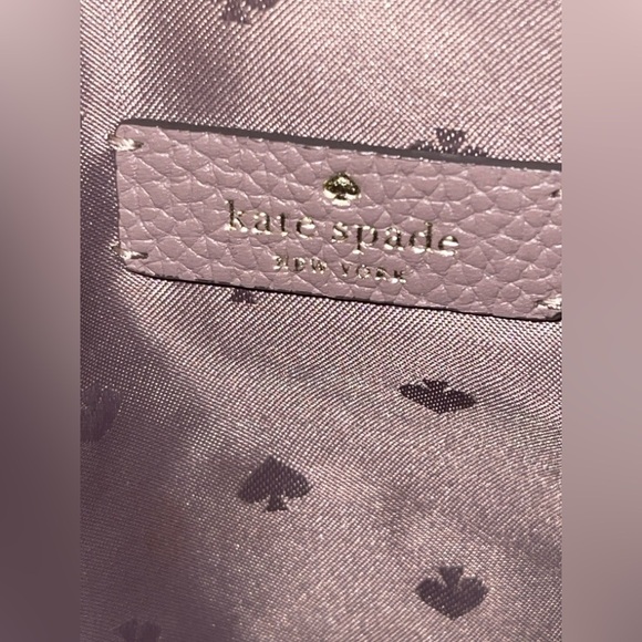 Kate Spade Leila Triple Gusset Crossbody EUC Pebbled Leather Snakeprint Mauve - Picture 8 of 10